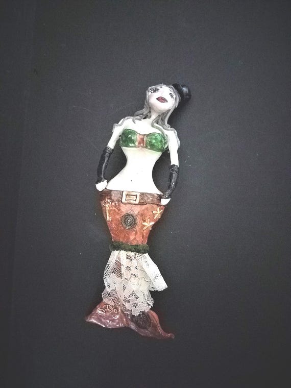 Steampunk Mermaid Hanging Sculpture