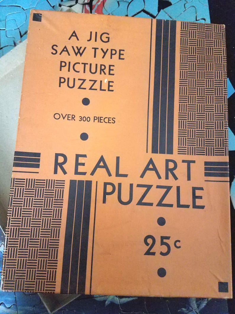 Antique Jigsaw Picture Puzzle Port of Hearts Desire image 1