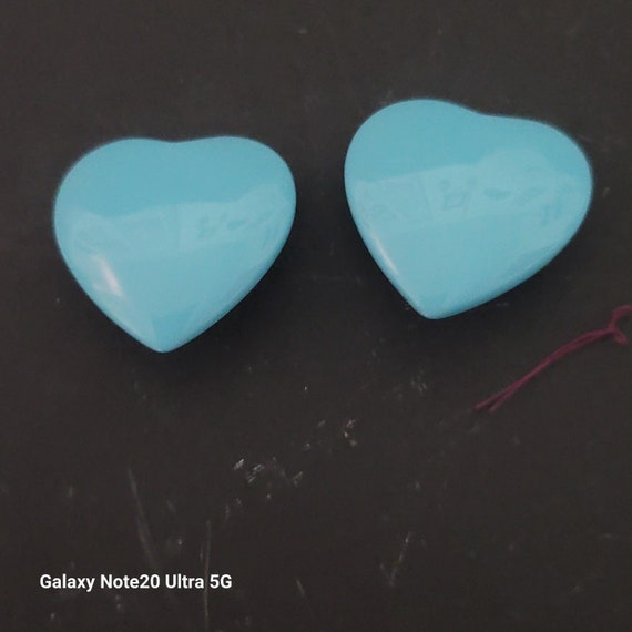 Sky Blue Heart Shaped Vintage Earrings