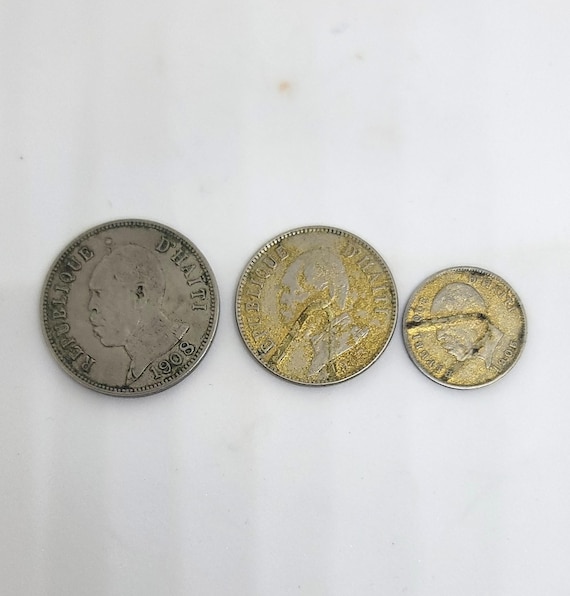 Haiti Coin Set: 1905 5, 1907 20, 1908 50 Centimes Lot 6
