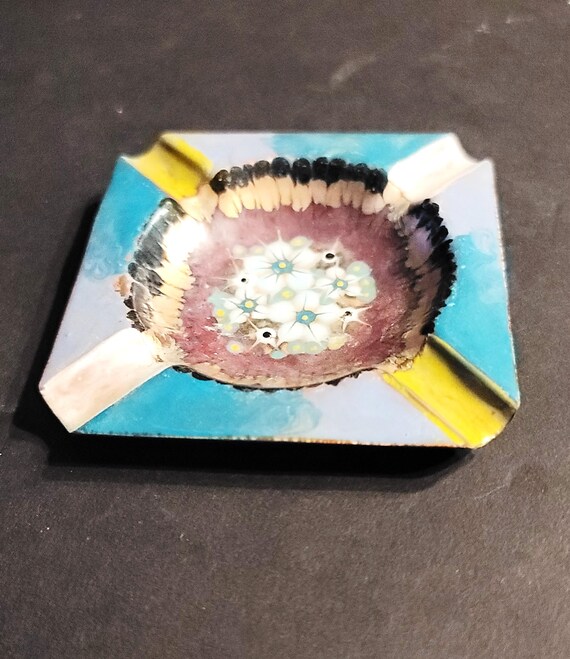 Krelage Hand Painted Enameled Ashtray