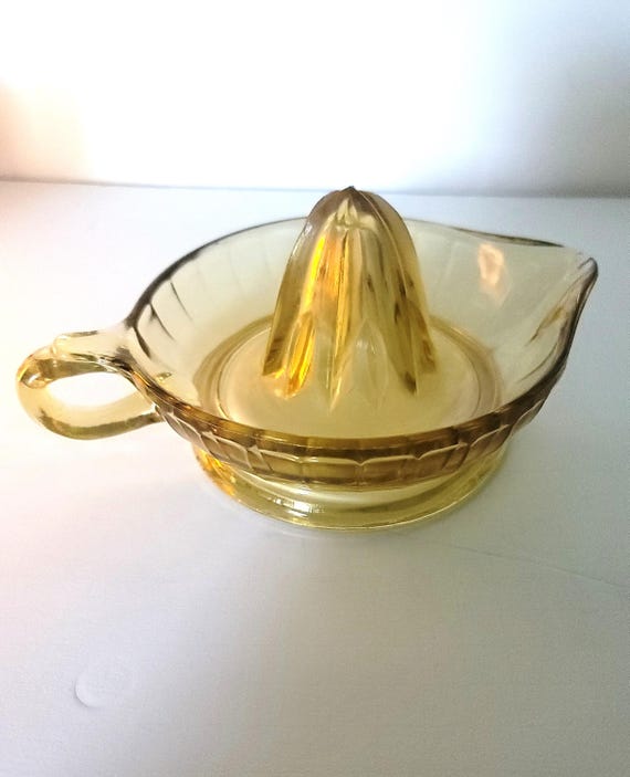 Large Amber Federal Glass Juice Reamer