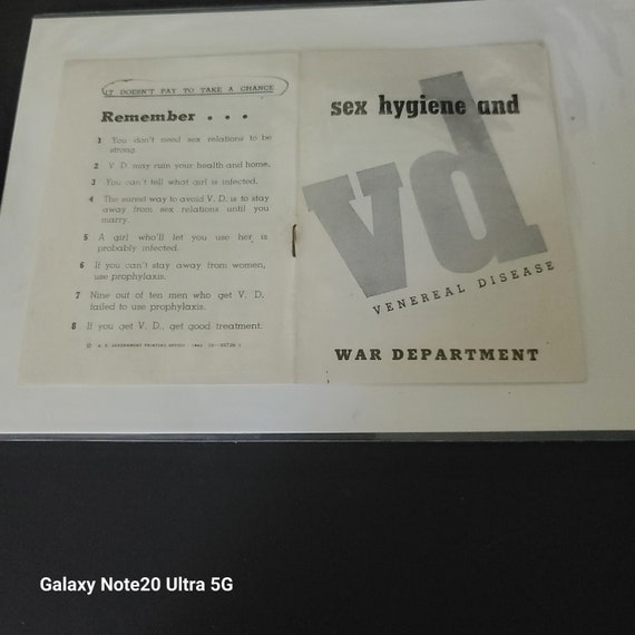 1940s War Department Booklet "Sex Hygiene and VD