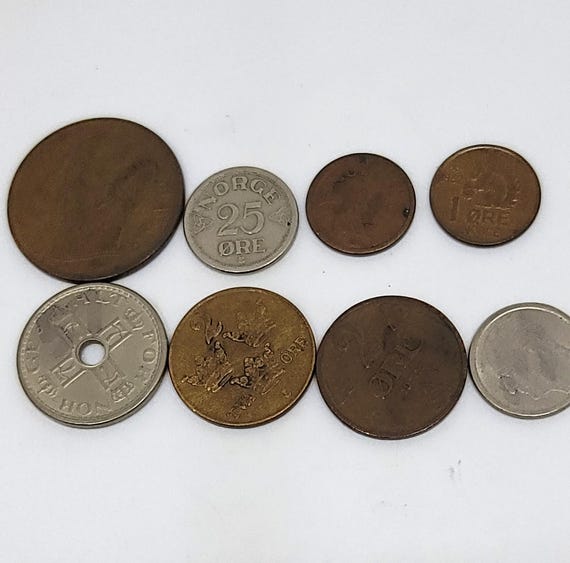 Norwegian Coin Lot: 8 Vintage Coins 1942-1964 (Bronze, Cupronickel) Lot 20