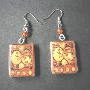 Old World Map Earrings