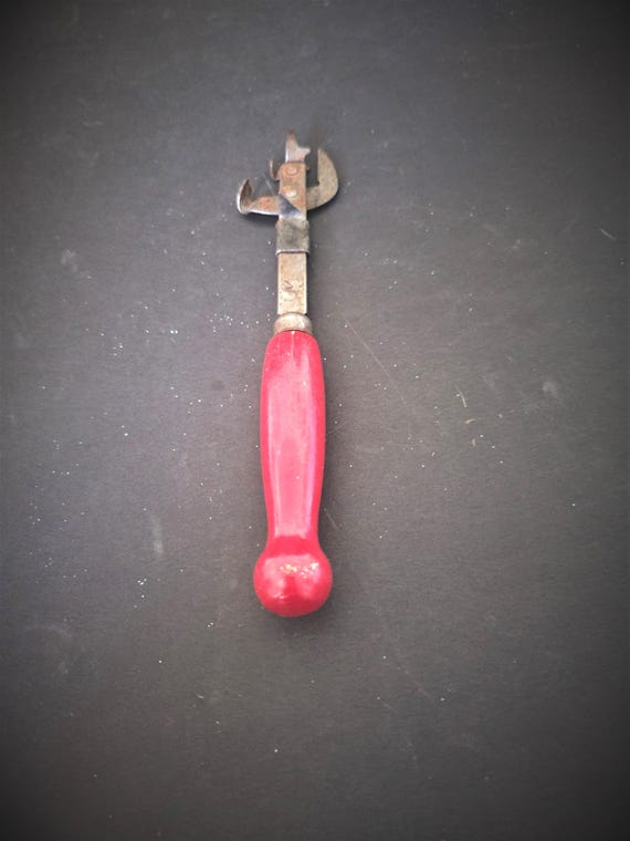 Vintage A & J Red Can Opener