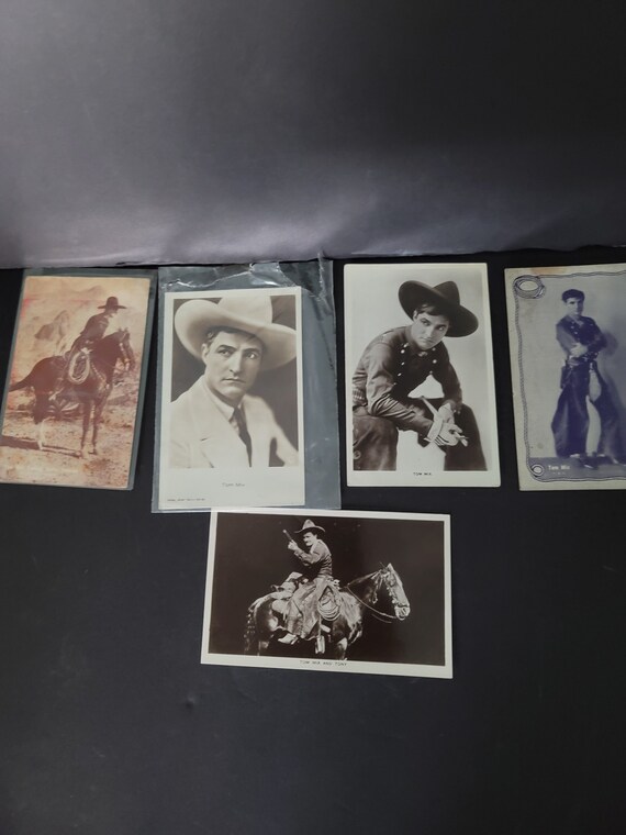5 Tom Mix Postcards circa 1910
