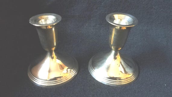 Vintage Silver Plate Leonard Candlesticks made in India
