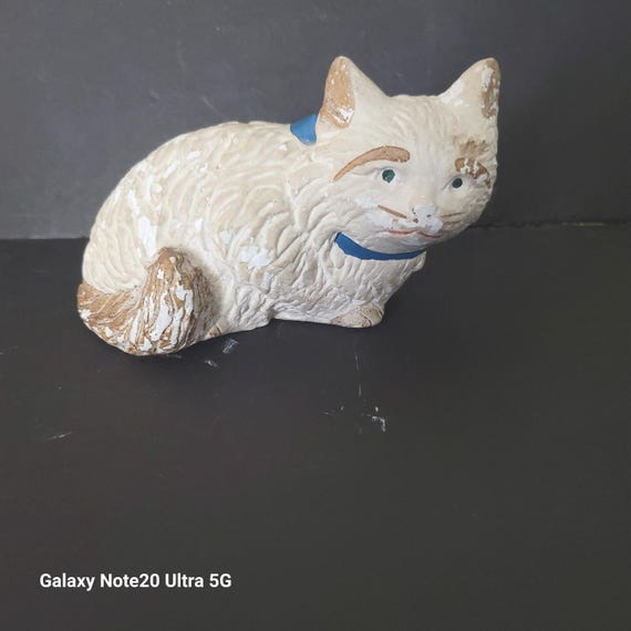 Antique Chalkware Doorstop Cat circa 1905