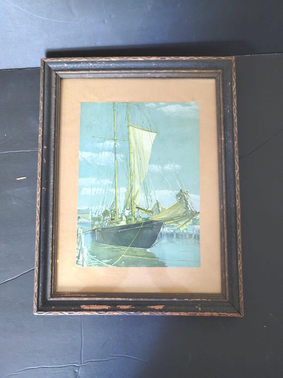 Framed Print of Boat & Crew 1929