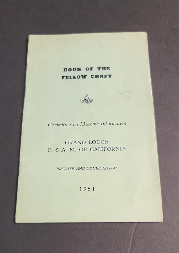 Masonic Booklet Book of the Fellow Craft 1951