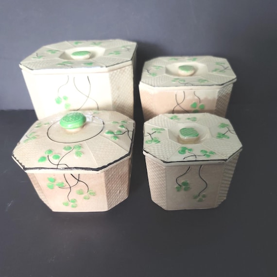 1930s Shamrock Canister Set made in Japan