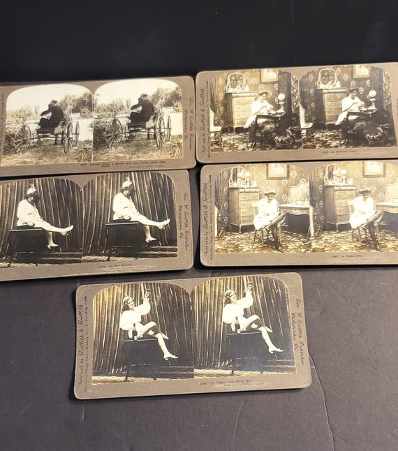 5 Stereographs featuring Women