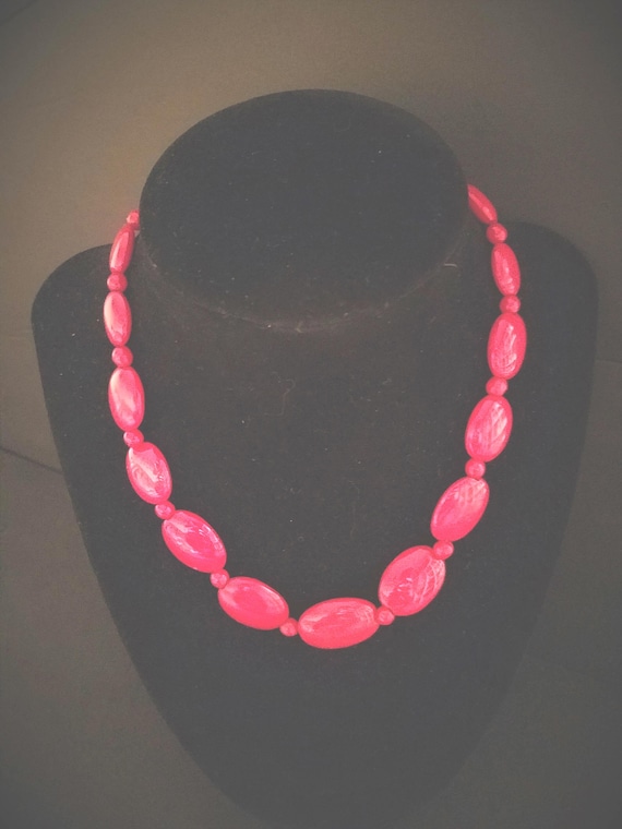 1930s Red Glass Bead Necklace