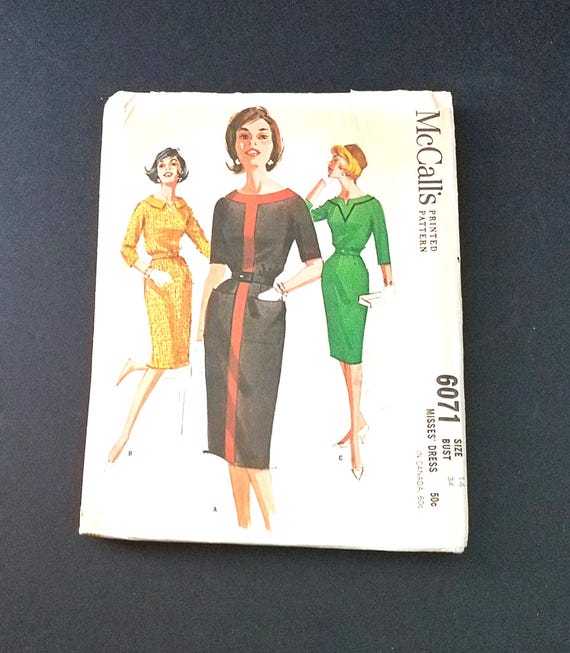 1961 McCalls 6071 Dress Pattern