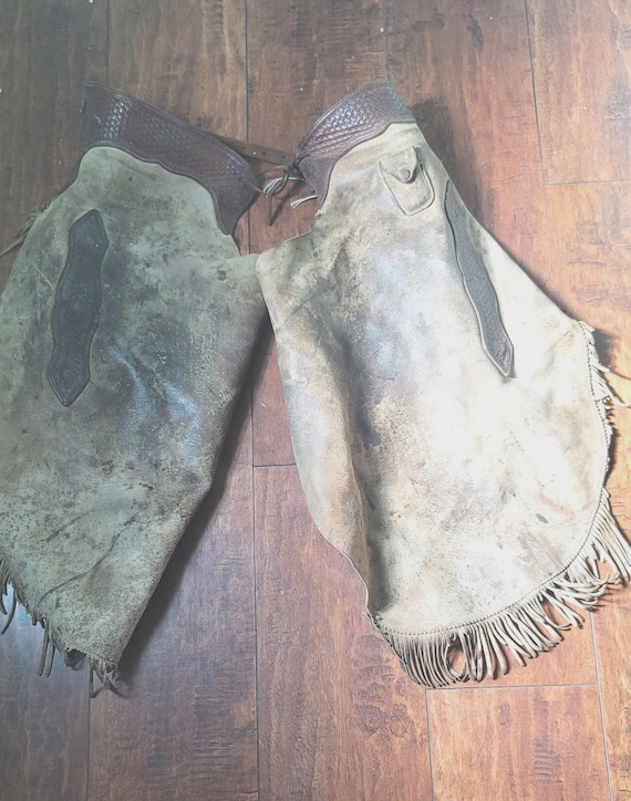 Antique Batwing Leather Chaps