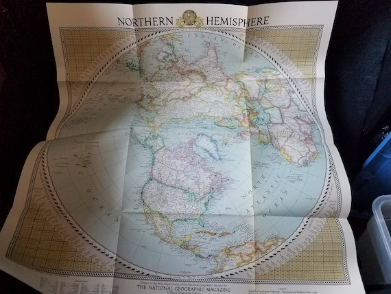 1954 Vintage National Geographic Map of Northern Africa Map and Globe vintage map ephemera