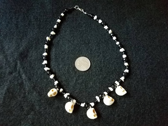 Skull Necklace White Coral