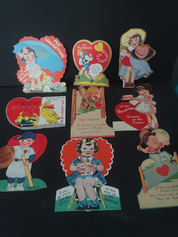 Set of Nine Vintage Valentines