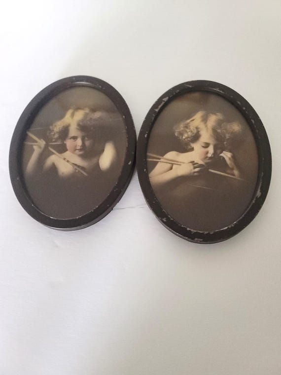 Cupid Awake and Asleep Framed Photo Prints early 1900s