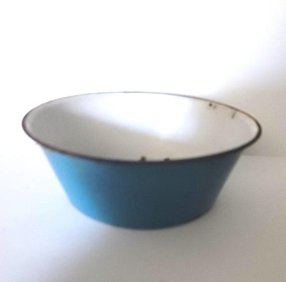 Turquoise Enamelware Basin Bowl