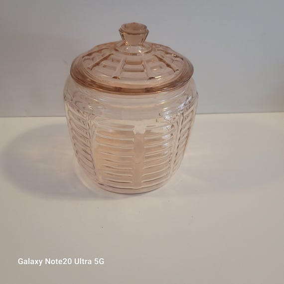 Anchor Hocking Biscuit Jar in Pink Manhatten