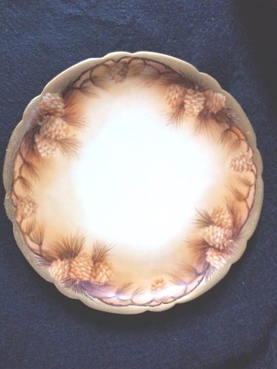 Pouyat Limoges Rare Pinecone Plate