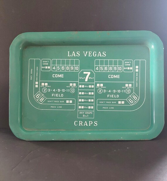 Vintage Metal Las Vegas Craps Tray