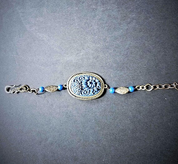 Royal Blue and Brass Bracelet
