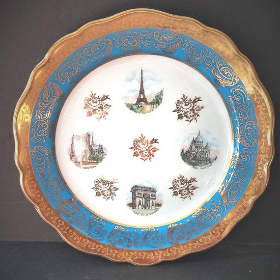 Limoges France Paris Souvenir Plate Mid Century