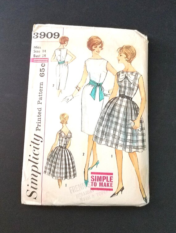 1960s Simplicity 3909 Dress Pattern
