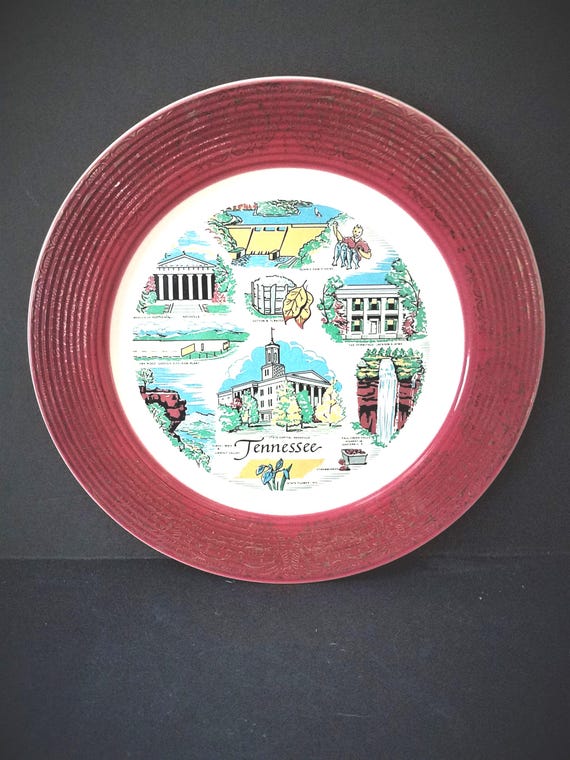 40s Tennessee Souvenir Plate Sanders Mfg