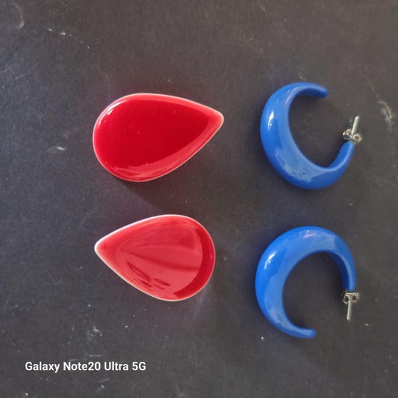 Two Pair Vintage Acrylic Earrings
