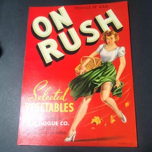 Gemüsekiste Etikett On Rush von FH Hogue Co.