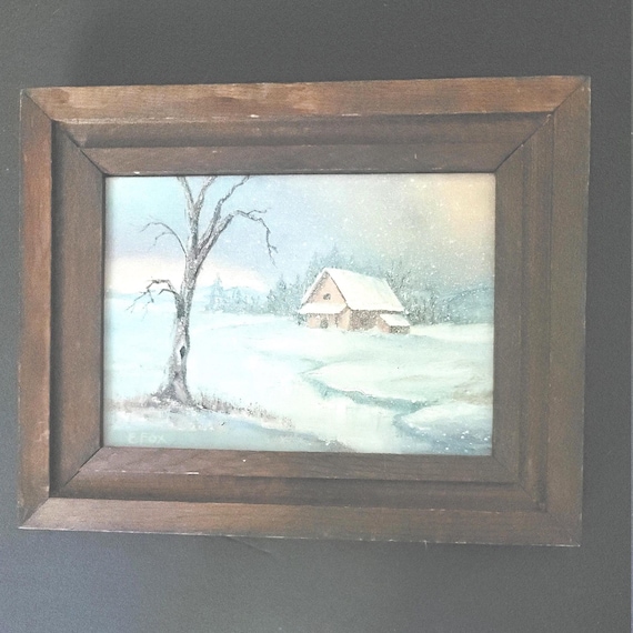 Antique Oil on Board E. Fox