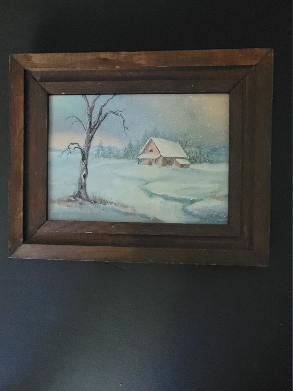 Antique Oil on Board E. Fox