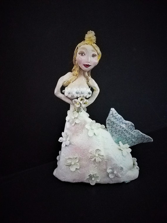 Mermaid in Wedding Dress Sculpture