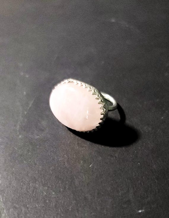 Rose Quarts & Sterling Ring Size 6