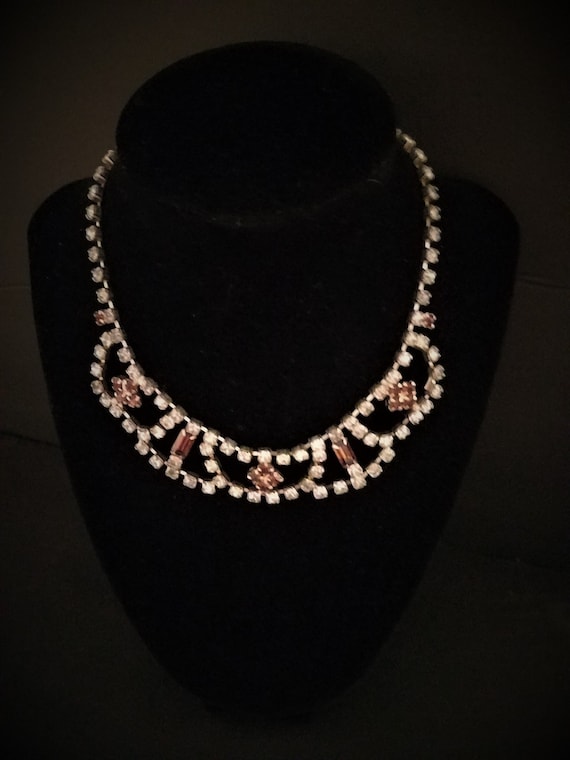 Vintage Rhinestone Cup Chain Necklace