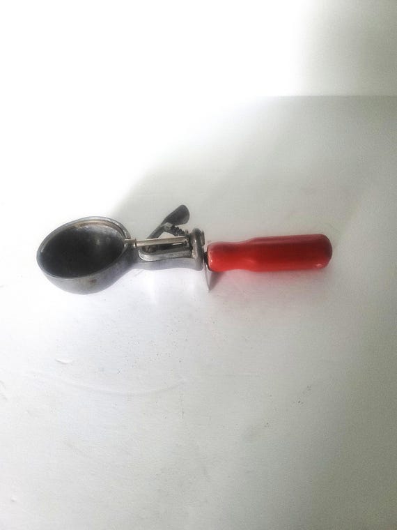 Vintage Red Handled Ice Cream Scoop