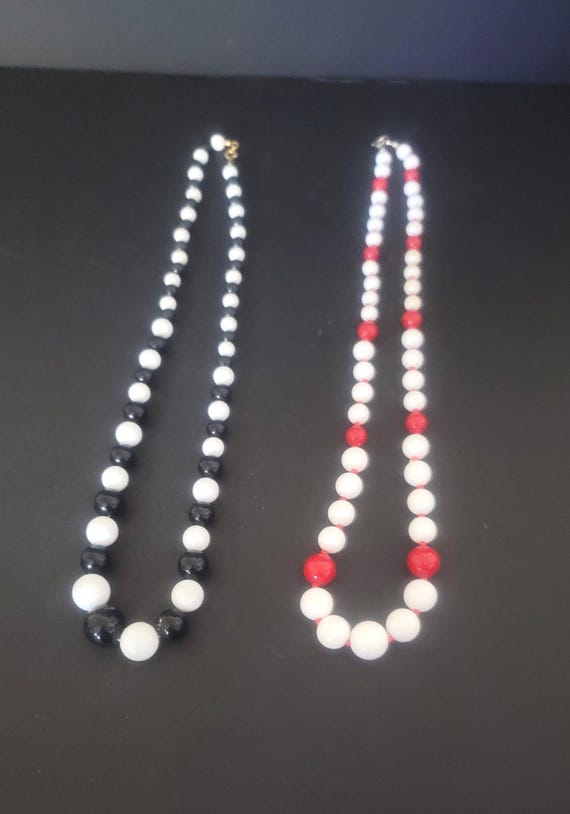Vintage Acrylic Bead Necklaces 24 inch