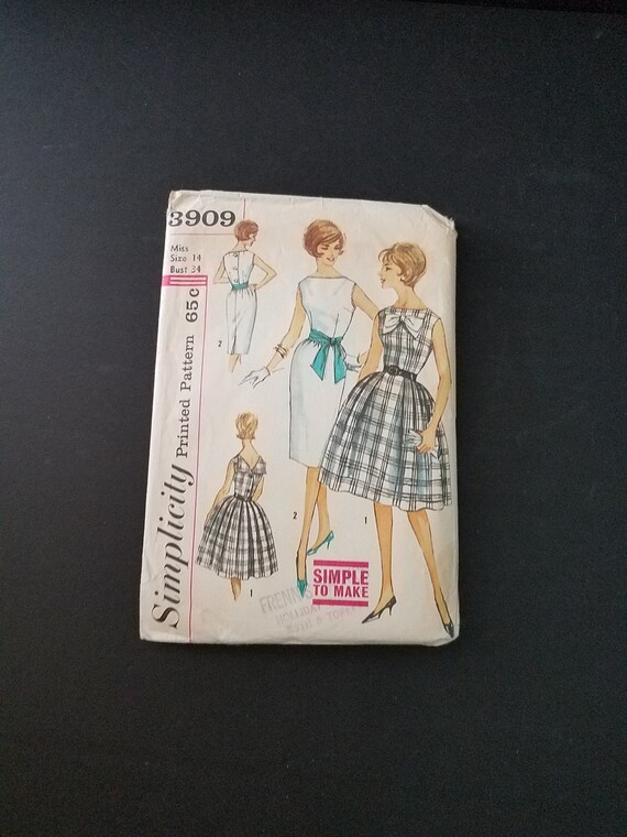1960s Simplicity 3909 Dress Pattern