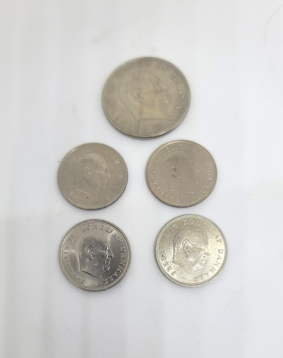 5 Danish Kroner Coins, 1960s Circulation Set (1963-1966) Lot 3