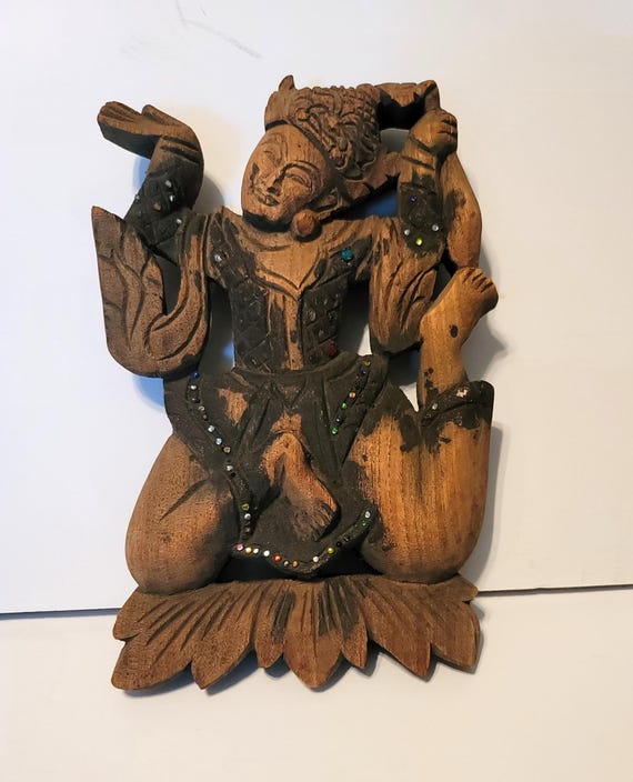 Hindu Wooden Carving of Nataraja or Shiva Circa 1950