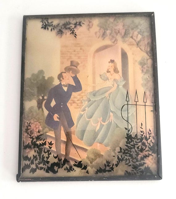 Silhouette Glass Domed Picture 1930s