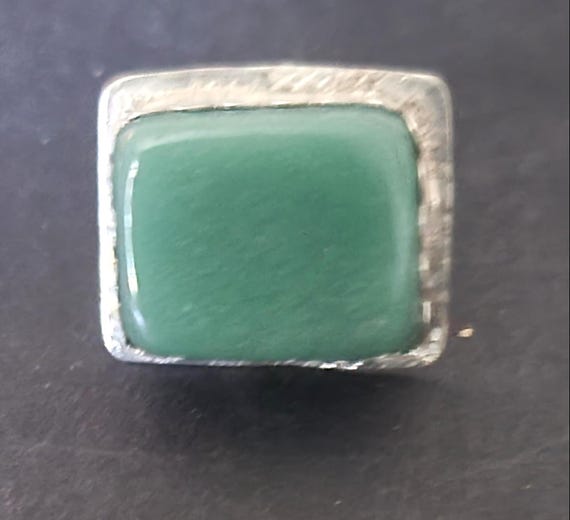 Sterling Jade Ring Size 5 1/2