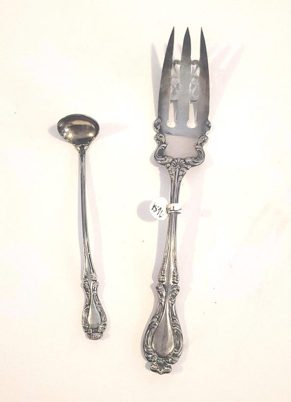 1896 Wallace Mini Ladle and Large Fish Fork