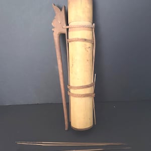 Indonesian Bamboo Iban Sumpit Quiver with Arrows