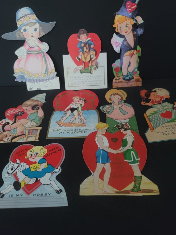 Set of 9 Vintage Valentines