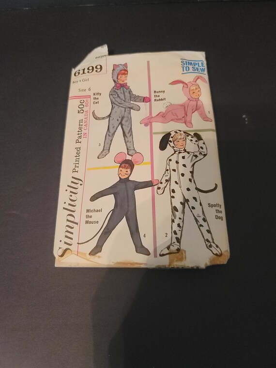 1965 Simplicity Kids Costume Pattern